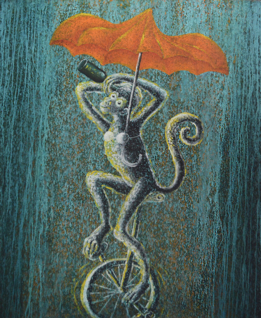 "Monociclo"  |  Emiliano López | Óleo sobre tela 120 x 100 cm