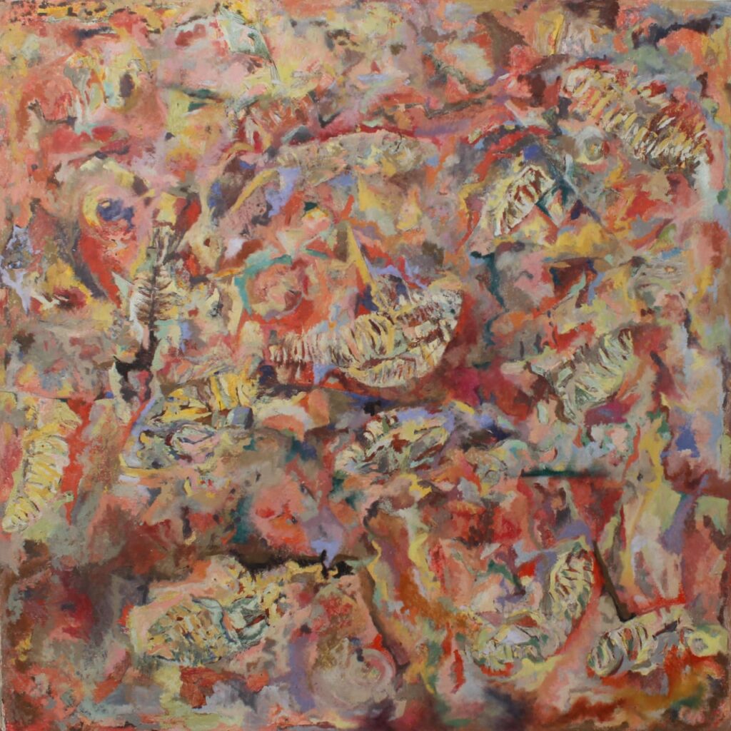"Canto rojo" | Josefa García | Óleo sobre tela 100 x 100 cm